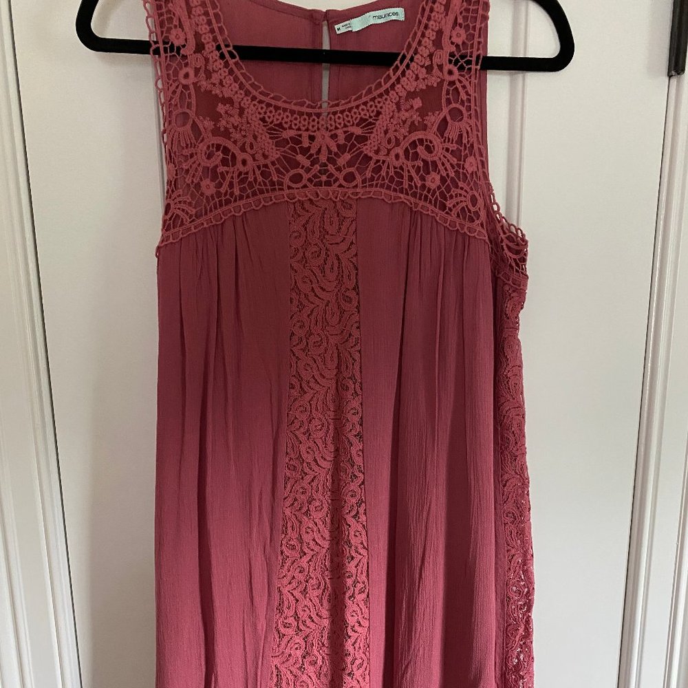 Women's Maroon Textured Dress